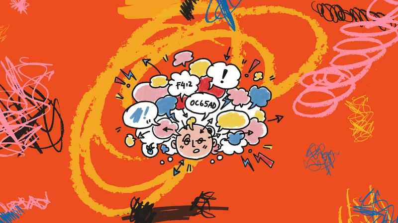 ADHD Overwhelm: When Everything Becomes Too Much at Once — illustrated brand hero