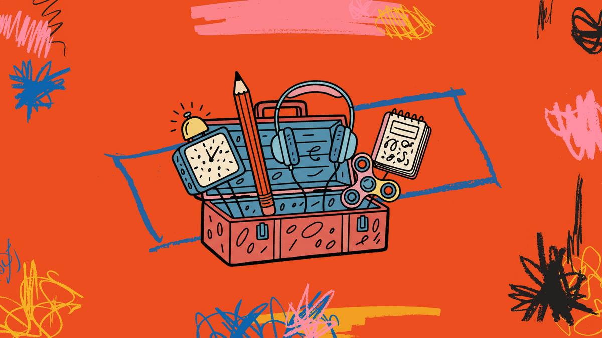 Your Attention Toolkit: Tools That Actually Work With ADHD — illustrated brand hero