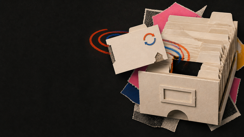 A tactile paper archive returning a misfiled memory card to its place