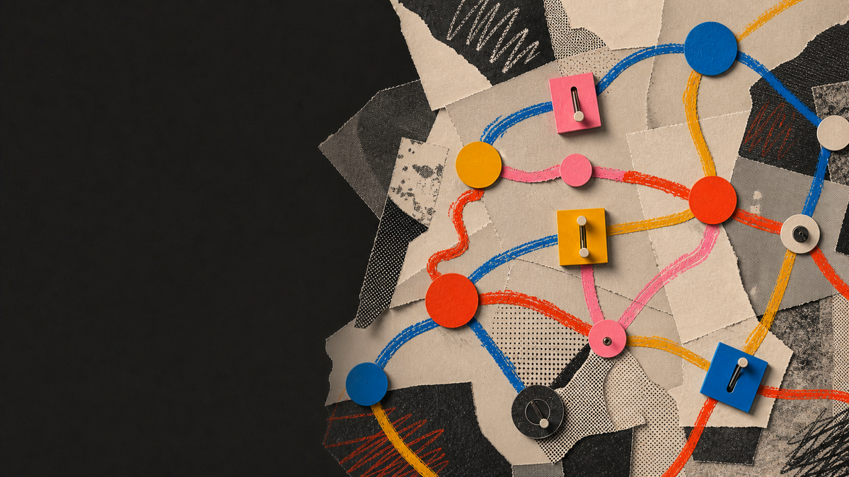 Tactile paper collage illustrating ADHD Brain: What's Actually Different (Not Deficient)
