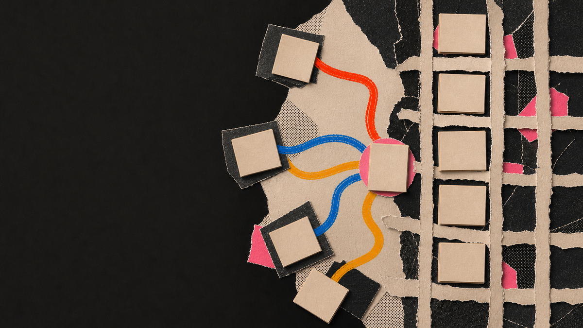 Tactile paper collage illustrating ADHD Productivity: Why Standard Advice Fails Your Brain