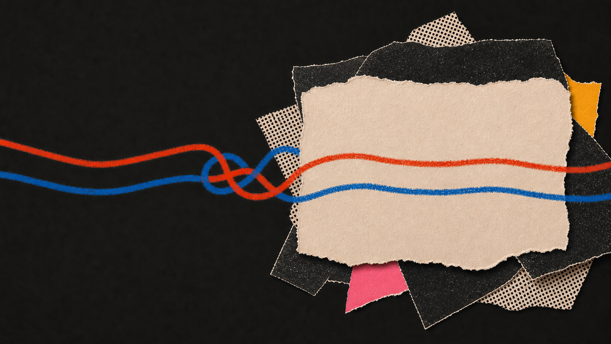 Tactile paper collage illustrating ADHD Relationships: What Actually Happens (And What Helps)
