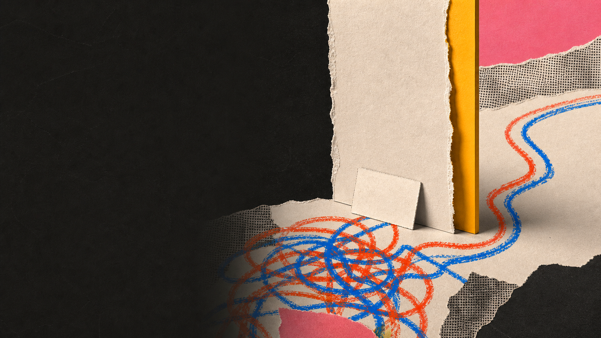 Tactile paper collage illustrating ADHD Task Paralysis: Why You Can't Start and What Helps