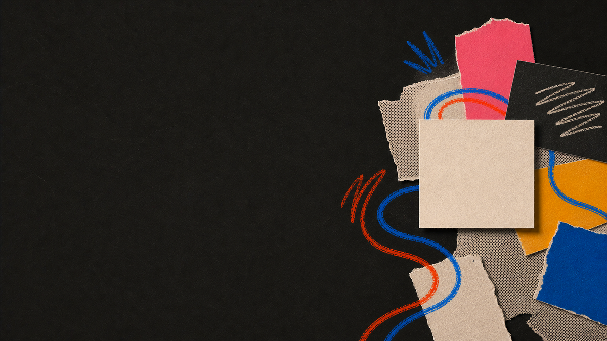 Tactile paper collage illustrating Designing Focus Frames for the Modern Office Problem